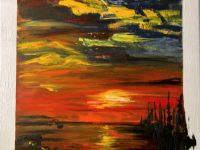 Sonnenaufgang, Acryl auf Keilrahmen 60 x 60 cm