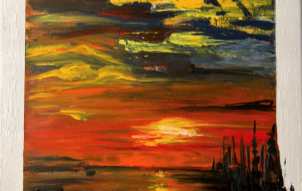 Sonnenaufgang, Acryl auf Keilrahmen 60 x 60 cm