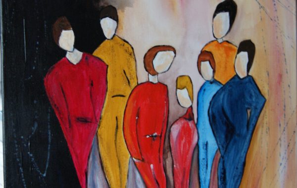 Gemeinsam statt einsam, Acryl auf Keilrahmen 50 x 50 cm (1)