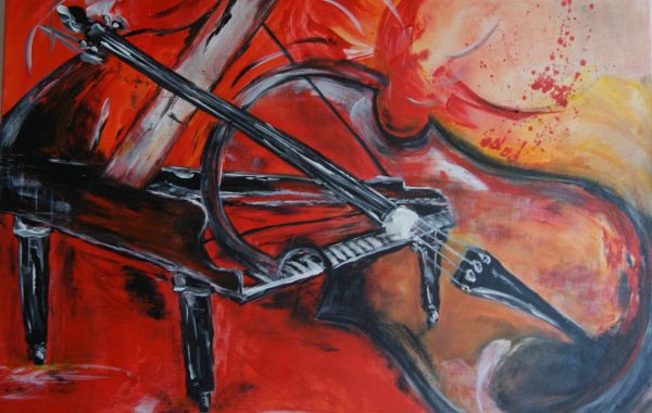 Evergreen-Abend, Acryl auf Keilrahmen 70 x 50 cm