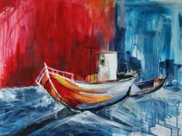 Schiff ahoi, Acryl auf Keilrahmen 80 x 60 cm