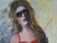 Wild und verführerisch, Acryl auf Keilrahmen mit Rahmen 83 x 63 cm