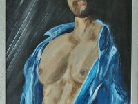 Männerakt, Acryl auf Keilrahmen mit Rahmen 43 x 53 cm