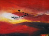 Feuertaufe, Eitempera auf Keilrahmen 60 x 80 cm