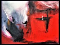 Feuer und Eis, Acryl auf Keilrahmen mit Rahmen  83 x 63 cm