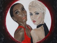 Black and White, Acryl und Struktur auf Keilrahmen 70 x 70 cm