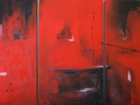 Red, Acryl auf Keilrahmen 1x 35×58 cm, 2x 25×58 cm