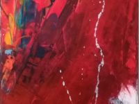 abstrakt – rot, Acryl auf Keilrahmen 30 x 80 cm