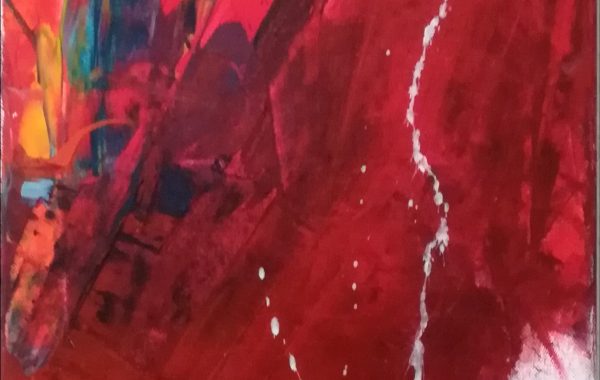 abstrakt – rot, Acryl auf Keilrahmen 30 x 80 cm