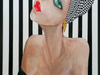 Lady of art, Acryl auf Keilrahmen mit Rahmen 63 x 83 cm ( April 2023 mit einem Artistic Excellence Award ausgezeichnet und Beitrag im Spotlight Contemporary Art Magazine )