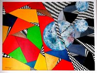 …..aber es ist 5 Minuten vor 12, Acryl auf Keilrahmen mit Rahmen 83 x 63 cm ( Beitrag zum Klima- und Umweltschutzprojekt von Artfaktory-Graz)