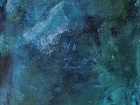 Abstrakt blau-grün, Acryl auf Keilrahmen 35 x 100 cm