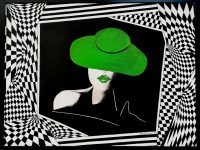 ” Pretty woman ” , Acryl auf Keilrahmen mit Rahmen 83 x 63 cm