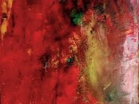 “Abstrakt rot”, Acryl auf Keilrahmen 35 x 100 cm