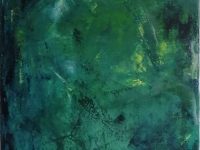 “Abstrakt grün”, Acryl auf Keilrahmen 35 x 100 cm