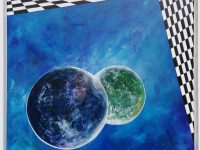 “Modern Art – Universum”, Acryl auf Keilrahmen mit Rahmen 62 x 62 cm ( im Mai 2025 mit einem Finalist Certificate ausgezeichnet )