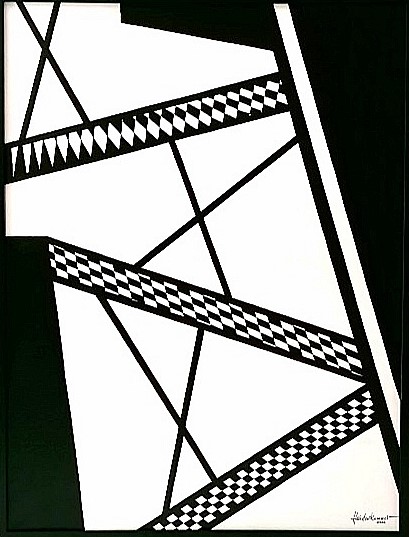 “black & white –  art II” , Acryl auf Keilrahmen mit Rahmen 63 x 83 cm