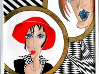 “Lord and Mylady” , Acryl mit echter Goldfolie auf Malplatte mit Rahmen 53 x 73 cm ( im World Wide Art Magazine ISSUE 15 veröffentlicht und im Mai 2025 mit einem Finalist Certificate ausgezeichnet )