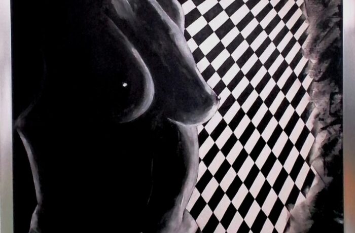 “Woman…. Sensual…. What else?”  Acryl auf Keilrahmen mit Rahmen 53 x 63 cm