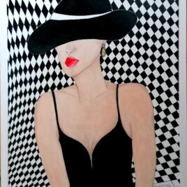 ” Ciao bella ! “, Acryl auf Keilrahmen mit Rahmen 53 x 63 cm