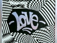 ” L O V E ” Acryl auf Keilrahmen mit echter Silberfolie im Silberrahmen, 53 x 63 cm ( im Februar 2025 mit einem Masterful Mind Award ausgezeichnet )