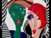 “Who is the BOSS ?” , Acryl auf Keilrahmen mit Rahmen 52 x 72 cm