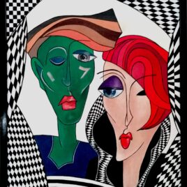 “Who is the BOSS ?” , Acryl auf Keilrahmen mit Rahmen 52 x 72 cm