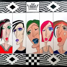 ” We are family ” Acryl auf Keilrahmen mit Rahmen 104 x 74 cm