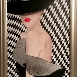 “Noblesse”, Acryl und echte Silberfolie auf Malplatte in edlem Rahmen 60 x 80 cm ( mit diesem Bild im April 2025 mit dem Internationalen Prize “The New Great Masters of New York” ausgezeichnet )