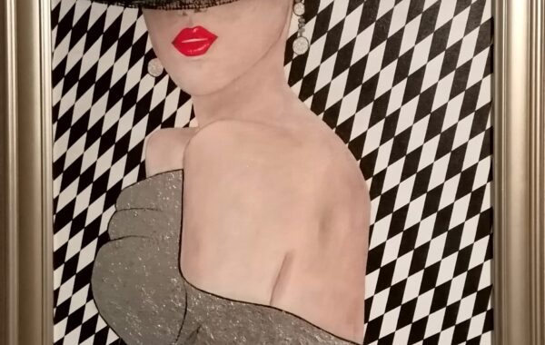 “Noblesse”, Acryl und echte Silberfolie auf Malplatte in edlem Rahmen 60 x 80 cm ( mit diesem Bild im April 2025 mit dem Internationalen Prize “The New Great Masters of New York” ausgezeichnet )