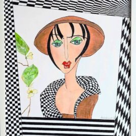 “Miss Josephine”, Acryl auf Keilrahmen mit Rahmen 53 x 63 cm ( im Jänner 2026 mit einem Finalist Certificate ausgezeichnet )