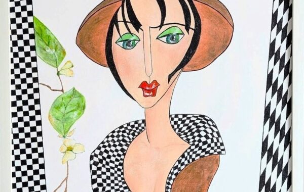 “Miss Josephine”, Acryl auf Keilrahmen mit Rahmen 53 x 63 cm ( im Jänner 2026 mit einem Finalist Certificate ausgezeichnet )