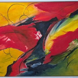 “Farbspielereien”, Eitempera auf Keilrahmen im Schattenfugenrahmen 83 x 63 cm