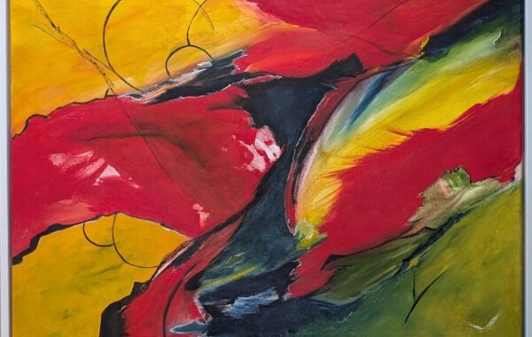 “Farbspielereien”, Eitempera auf Keilrahmen im Schattenfugenrahmen 83 x 63 cm