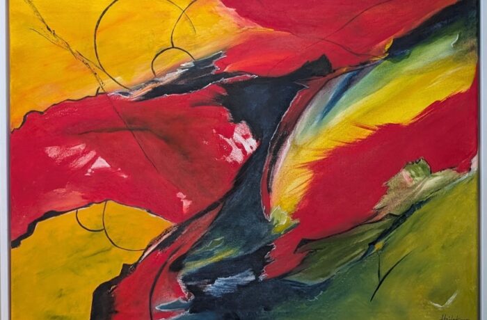 “Farbspielereien”, Eitempera auf Keilrahmen im Schattenfugenrahmen 83 x 63 cm