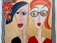 “Romanze” , Acryl auf Keilrahmen mit Rahmen 53 x 63 cm