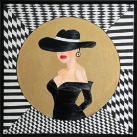 “Elegance”, Acryl auf Keilrahmen, mit Rahmen 62 x 62 cm