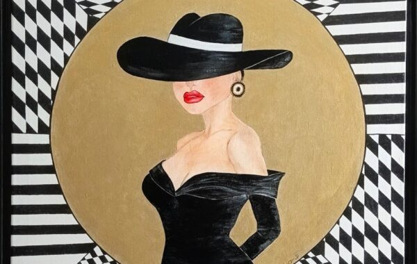 “Elegance”, Acryl auf Keilrahmen, mit Rahmen 62 x 62 cm